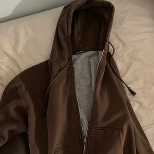 brown brandy melville zip up